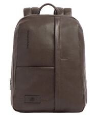 PIQUADRO RUSSEL Zaino porta PC 14", in pelle MORO - Zaini da lavoro porta PC - 1