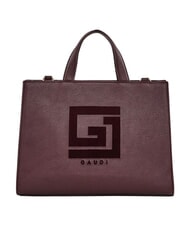 GAUD&Igrave; EMILY FLOCK Shopping bag con loro e tracolla burgundy - Borse Donna - 1