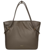 COCCINELLE LIZZIE Borsa shopping a spalla, in pelle fango - Borse Donna - 1