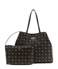 GUESS EMELIE Borse tote a spalla espresso logo - Borse Donna - 1