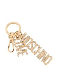 LOVE MOSCHINO LOGO Portachiavi con applicazioni gioiello oro - Portachiavi - 1