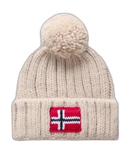 NAPAPIJRI F-SEMIURY Cappello con risvolto e pon pon beige dimity - Cappelli - 1