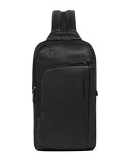 PIQUADRO CRONUS Zaino monospalla in pelle Nero - Zaini da lavoro porta PC - 1
