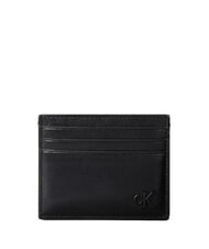 CALVIN KLEIN BOLD CK SUEDE Portacard piatto in pelle na black - Portafogli Uomo - 1