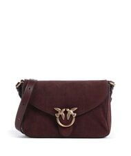 PINKO LOVE SATCHEL Mini Bag a tracolla, in pelle borgogna-antique gold - Borse Donna - 1