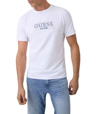 GUESS BOX LORO ROPES Maglietta con logo appuntato purwhite - T-shirt Uomo - 1