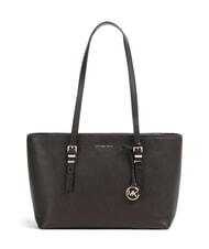 MICHAEL KORS QUINN Borsa shopping media in pelle chocolate - Borse Donna - 1