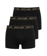 CAVALLI ALL-OVER ELASTIC GOLD Confezione 3 paia di Boxer black - Slip Uomo - 1