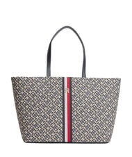 TOMMY HILFIGER TH JACQUARD Borsa tote a spalla space blue - Borse Donna - 1
