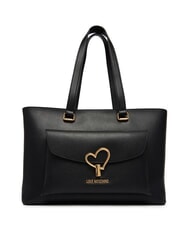 LOVE MOSCHINO HEART TURNLOCK Shopping Bag Nero - Borse Donna - 1