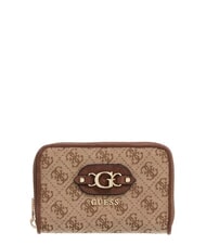 GUESS SAMANTHA Portafoglio medio zip around latte logo/brown - Portafogli Donna - 1