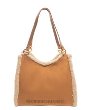 BORBONESE SUEDE LOGO Borsa shopping a spalla - Borse Donna