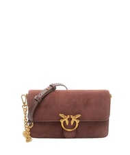 PINKO LOVE ONE SLOUCHY Borsa mini a tracolla, in pelle borgogna-antique gold - Borse Donna - 1