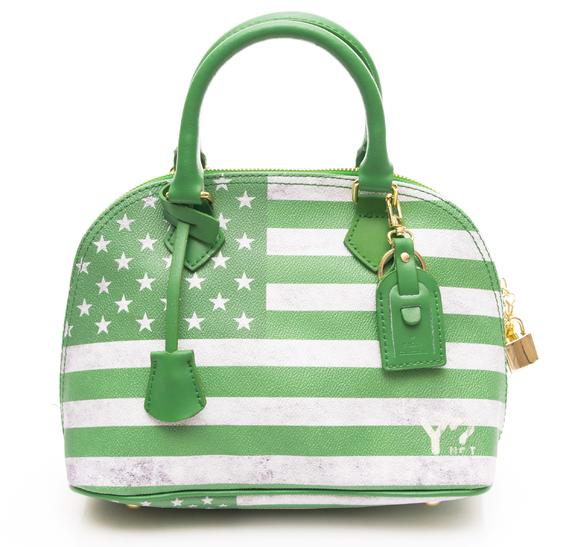 YNOT Flag Color USA Handbag; with shoulder strap GREEN - Women’s Bags