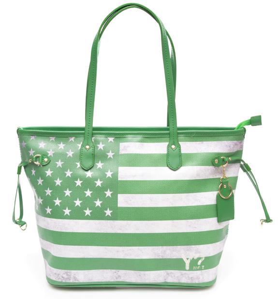 YNOT Flag Color USA Over-the-shoulder shopping bag GREEN - Women’s Bags