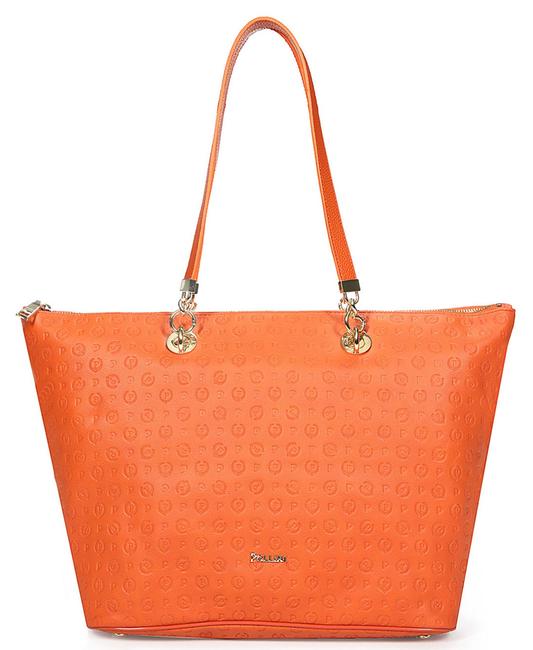 POLLINI Embossed Heritage Shopping bag a spalla ARANCIO - Borse Donna