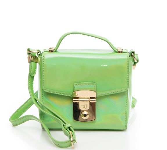 TRUSSARDI Jeans Levanto Shiny, mini bag a tracolla green - Borse Donna