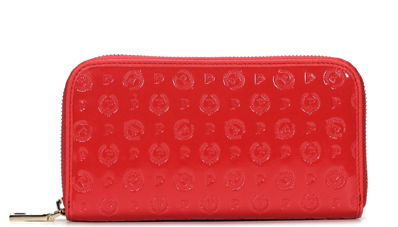 Pollini Portafoglio Embossed Heritage Zip Around Rosso - Acquista A Prezzi  Outlet!