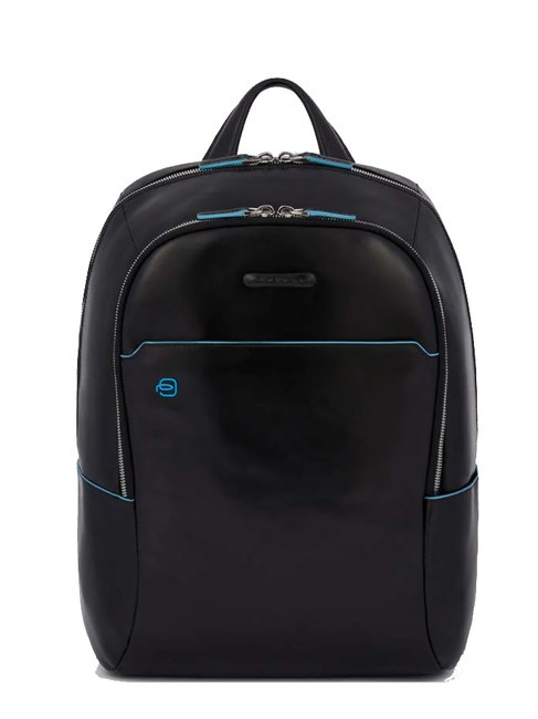 PIQUADRO BLUE SQUARE Zaino in pelle porta PC 14" Nero - Zaini da lavoro porta PC
