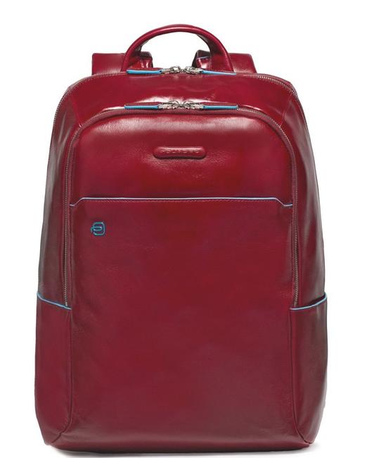 PIQUADRO BLUE SQUARE Zaino in pelle porta PC 14" ROSSO - Zaini da lavoro porta PC