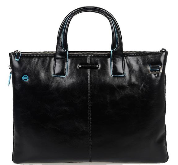 PIQUADRO BLUE SQUARE Cartella porta PC 15,6" espandibile Nero - Cartelle Lavoro