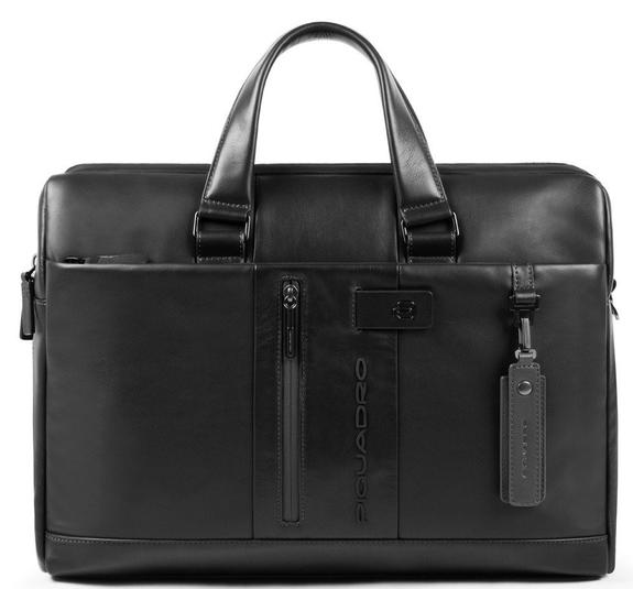 PIQUADRO Cartella URBAN, porta PC 15,6", in pelle Nero - Cartelle Lavoro