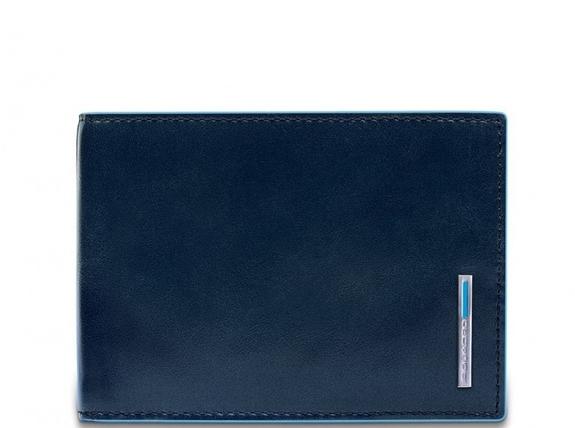 PIQUADRO BLUE SQUARE Portafoglio in pelle con flap blu - Portafogli Uomo