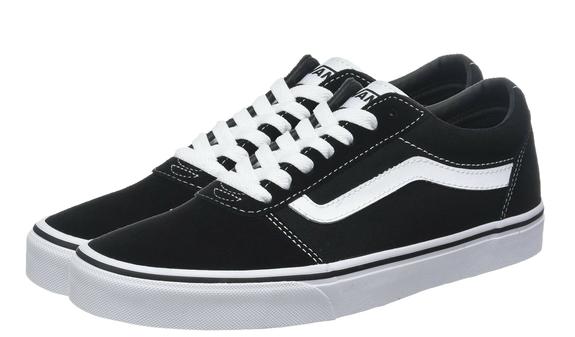 VANS Sneakers Basse WARD, in pelle suede e canvas BLACK/WHITE - Scarpe Donna