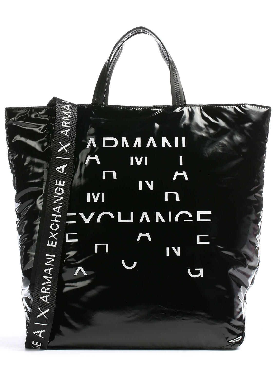 AX Armani Exchange Shopping Bag Con Tracolla Black1/whitelo Acquista
