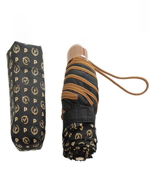 POLLINI  HERITAGE CLASSIC Ombrello pieghevole nero marrone - Ombrelli