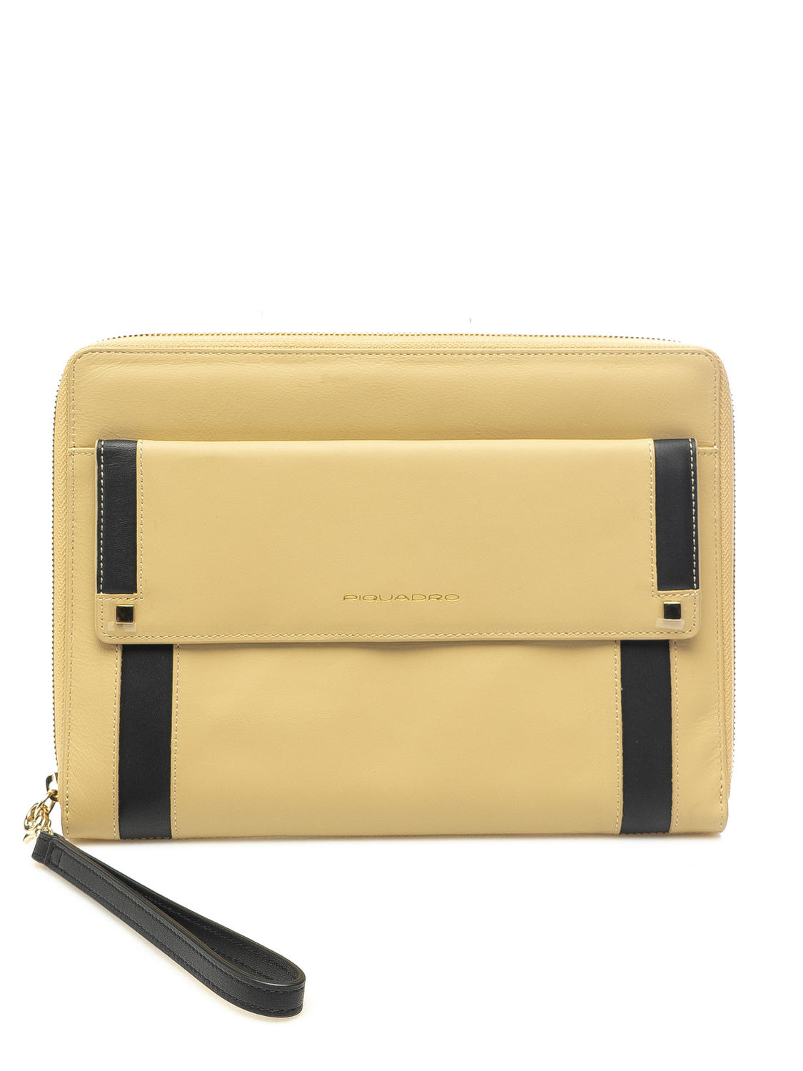 Piquadro Rand Busta In Pelle Con Polsierina Beige - Acquista A Prezzi Outlet !