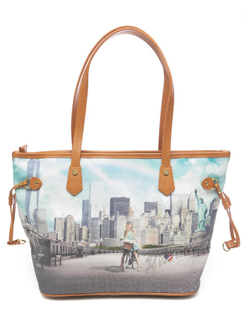Ynot Yesbag Shopper In Pvc Stampato Big Apple - Acquista A Prezzi Outlet!