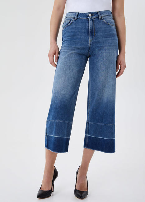 LIUJO  Jeans cropped a vita alta  DenimBlue/TastefulWash - Jeans Donna