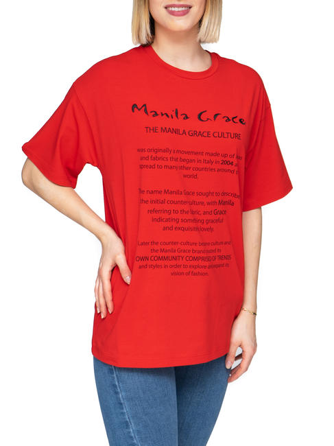 MANILA GRACE  T-shirt con stampa ROSSO - T-shirt e Top Donna