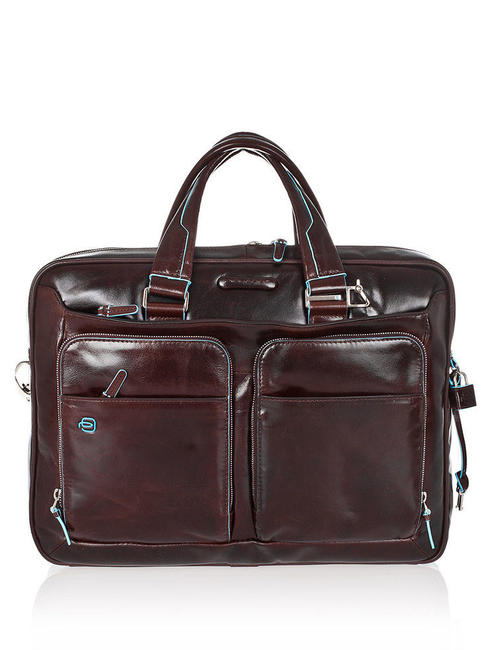 PIQUADRO BLUE SQUARE Cartella in pelle porta PC 14" MOGANO - Cartelle Lavoro