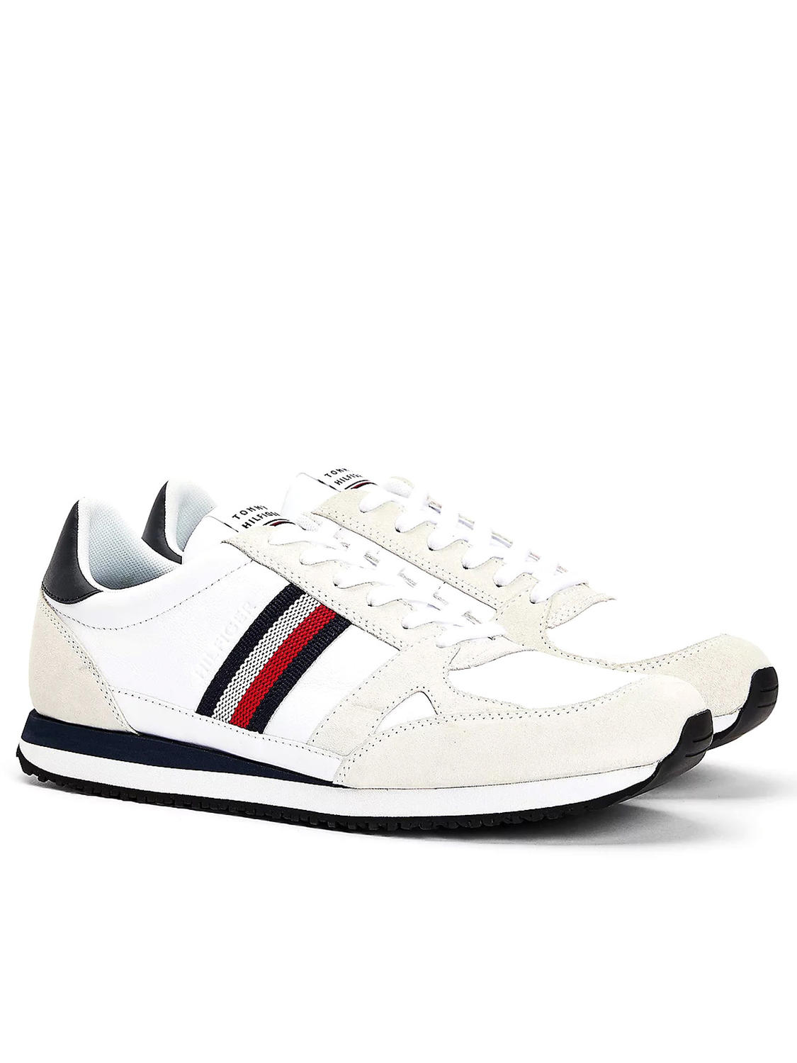 Tommy Hilfiger Runner Sneakers In Pelle White - Acquista A Prezzi Outlet!