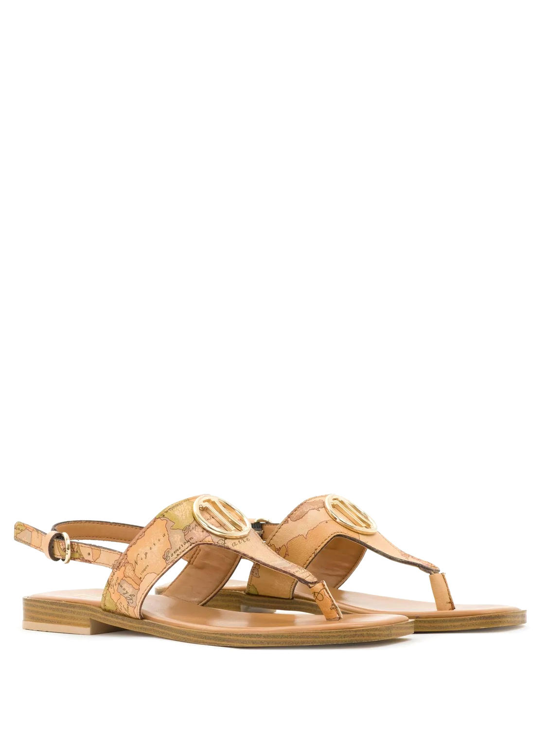 Alviero Martini Prima Classe Geo Classic Sandali Infradito In Nappa