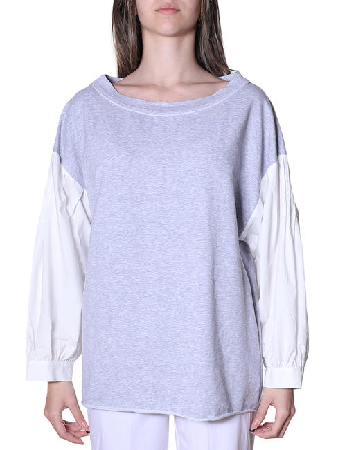 MANILA GRACE   Blusa bimaterial grigmel - Camicie Donna