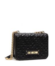 LOVE MOSCHINO NEW SHINY QUILTED Small bag convertible Nero - Borse Donna - 1