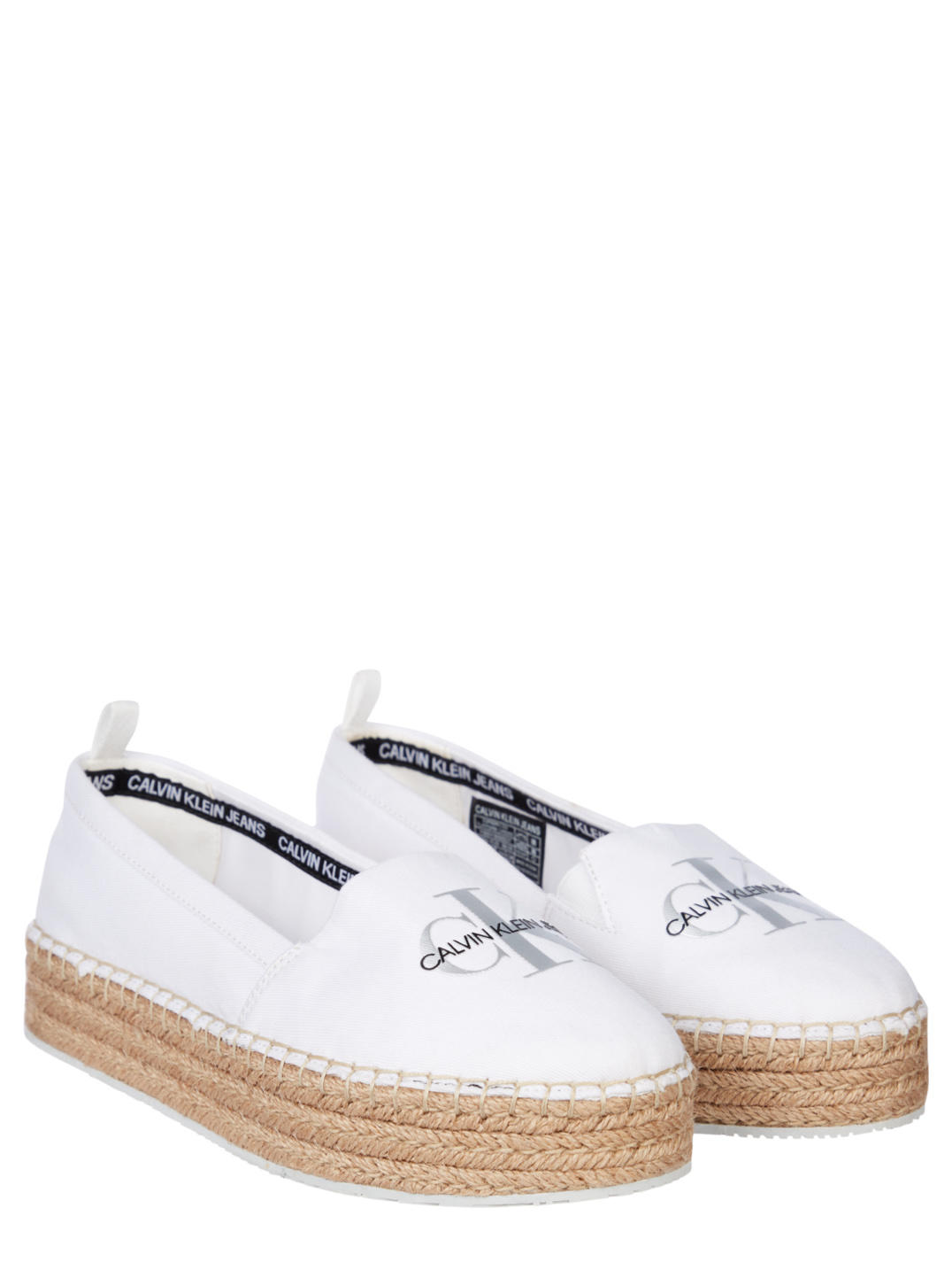 Calvin Klein Jeans Wedge Printed Espadrillas Platform Bright White -  Acquista A Prezzi Outlet!