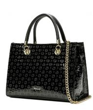 POLLINI Embossed Heritage Borsa a mano, con tracolla, in vernice Nero - Borse Donna - 2