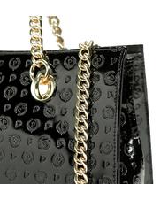 POLLINI Embossed Heritage Borsa a mano, con tracolla, in vernice Nero - Borse Donna - 4