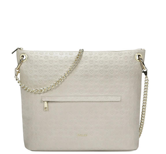 Embossed Heritage Borsa a spalla, con tracolla e portachiavi BEIGE - Borse Donna