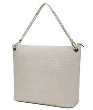 POLLINI Embossed Heritage Borsa a spalla, con tracolla e portachiavi BEIGE - Borse Donna - 4