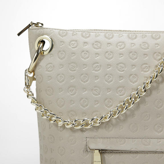 Embossed Heritage Borsa a spalla, con tracolla e portachiavi BEIGE - Borse Donna