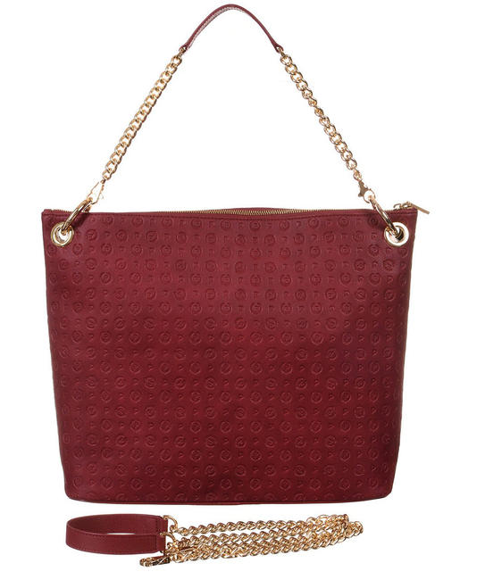 Embossed Heritage Borsa a spalla, con tracolla e portachiavi bordeaux - Borse Donna