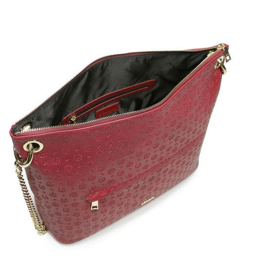 Embossed Heritage Borsa a spalla, con tracolla e portachiavi bordeaux - Borse Donna