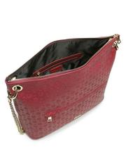 POLLINI Embossed Heritage Borsa a spalla, con tracolla e portachiavi bordeaux - Borse Donna - 5