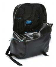 PIQUADRO BLUE SQUARE Zaino in pelle porta PC 14" Nero - Zaini da lavoro porta PC - 4