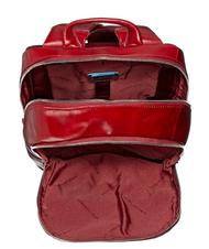 PIQUADRO BLUE SQUARE Zaino in pelle porta PC 14" ROSSO - Zaini da lavoro porta PC - 4
